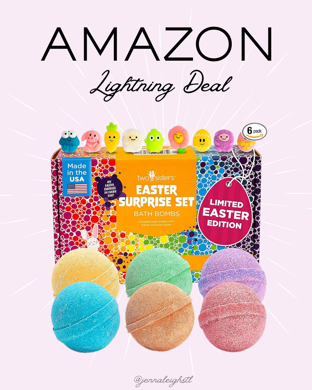 Amazon lightning deal. Easter bath bombs for kids with surprise toys inside are 24% off. Such a fun Easter basket idea. 

 #LTKSeasonal #LTKSaleAlert #LTKKids