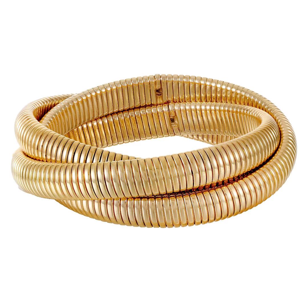 Time and Tru Women's Jewelry, Layered Bangle Bracelet, Gold-Tone, 1 Piece | Walmart (US)