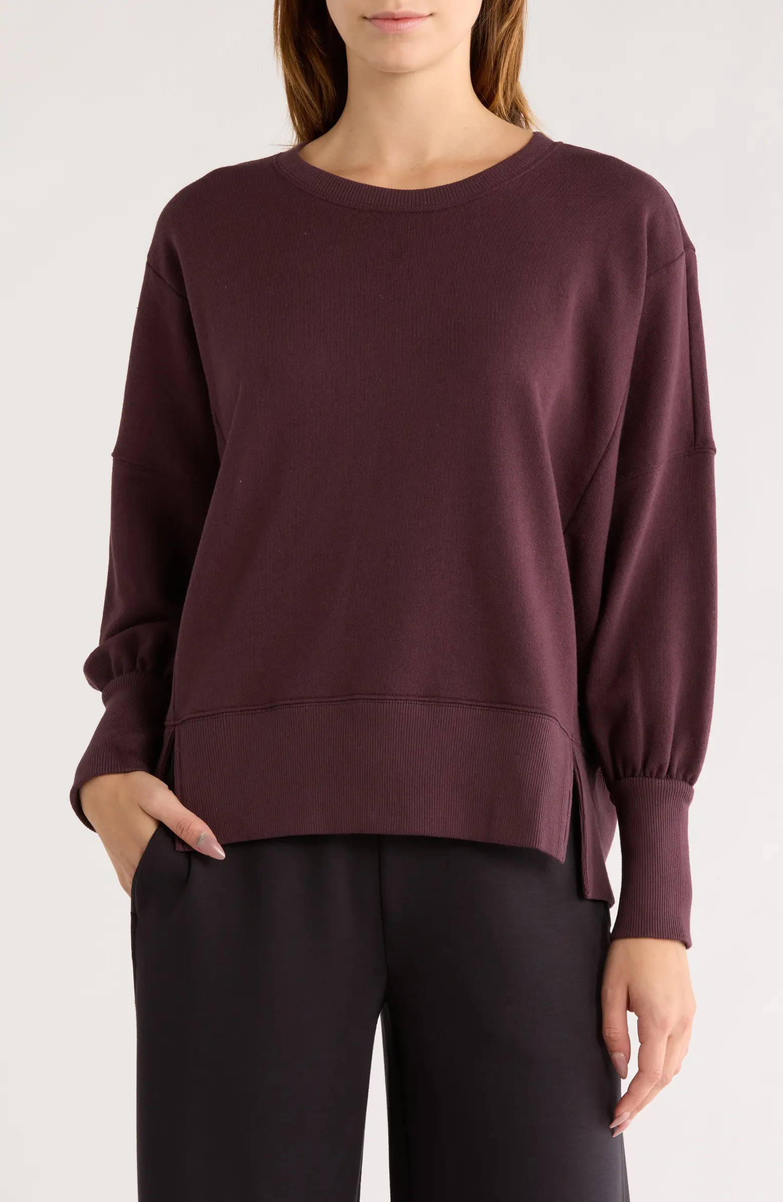 Z by Zella Wind Down Terry Volume Crewneck Sweatshirt | Nordstromrack | Nordstrom Rack