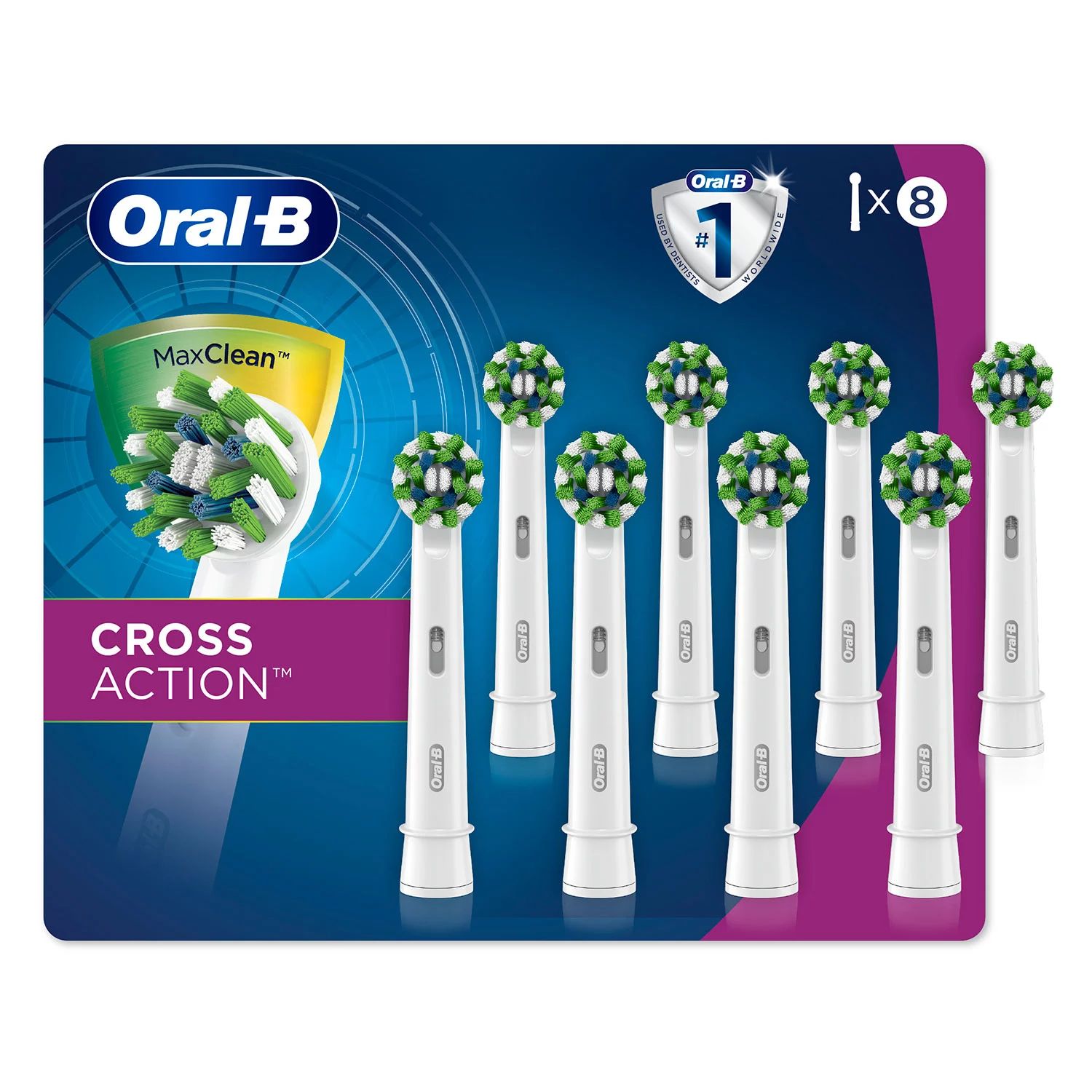 Oral-B CrossAction Electric Toothbrush Replacement Brush Heads (8 ct.) | Sam's Club