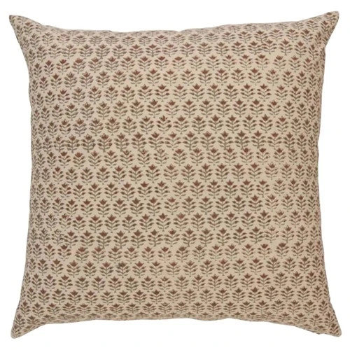 Sienna French Country Beige Cotton Geometric Throw Pillow Cover - 24x24 | Kathy Kuo Home