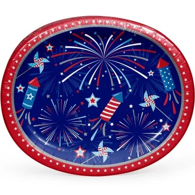 Member's Mark 4th of July Fireworks and Rockets Oval Plates, 10" x 12", 50 ct. | Sam's Club