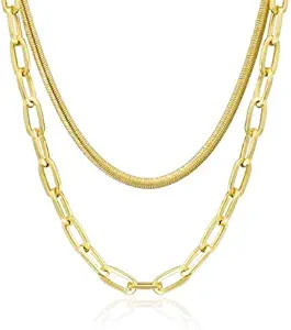 LANE WOODS Layered 18k Gold Plated Necklaces for Women - Multilayer Coin Medallion Pendant Neckla... | Amazon (US)