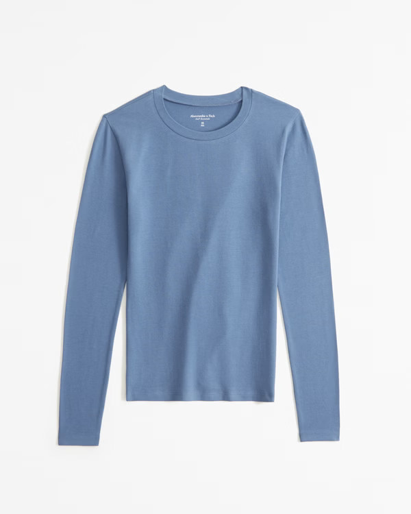 Essential Long-Sleeve Tuckable Baby Tee | Abercrombie & Fitch (US)