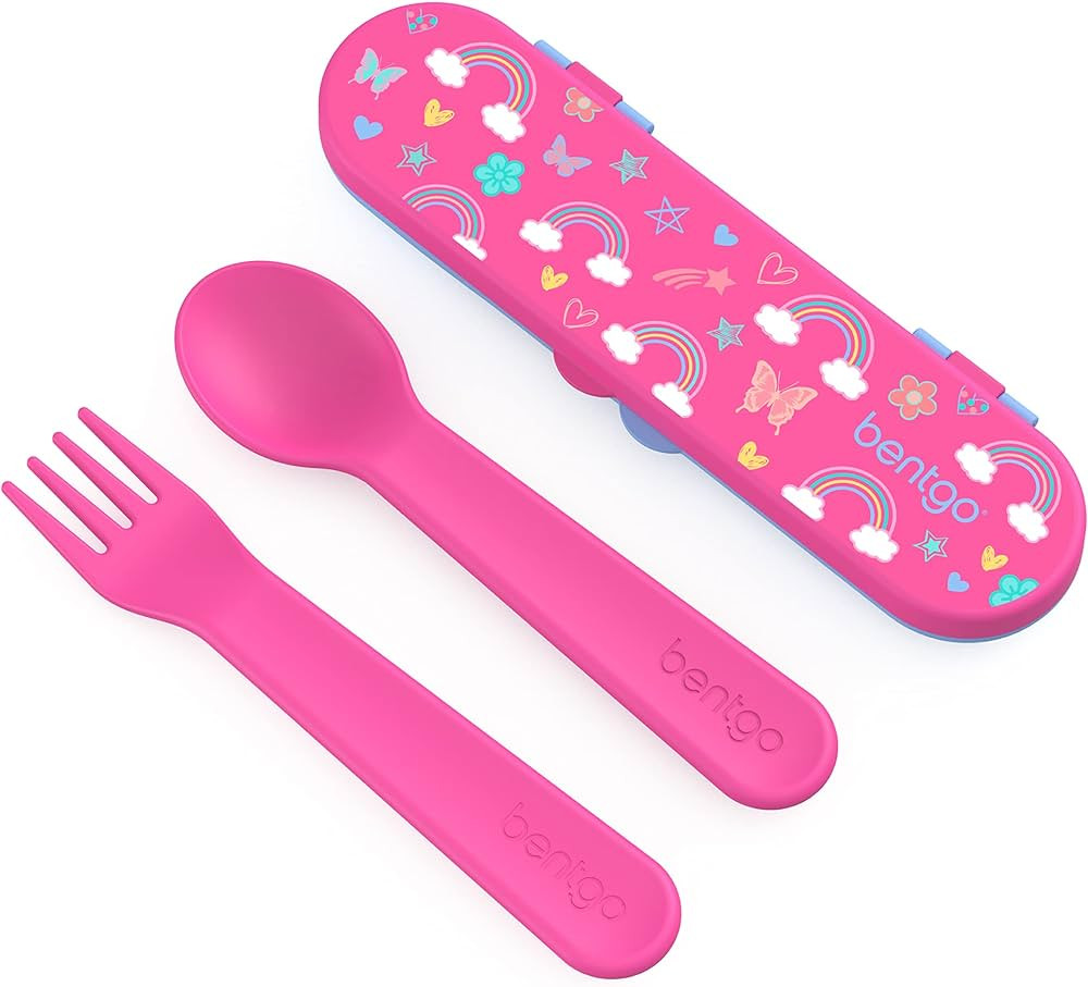 Bentgo® Kids Utensil Set - Reusable Plastic Fork, Spoon & Storage Case BPA-Free Materials, Easy-... | Amazon (US)
