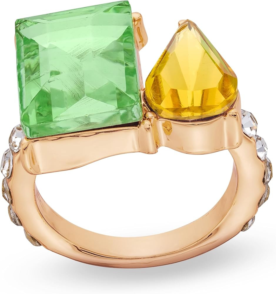 Rocksbox Amelia Statement Ring with Green & Yellow CZ - Women's Gold Statement Ring - 14k Gold Pl... | Amazon (US)