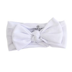 Solid White Knit Large Bow Headwrap | Caden Lane