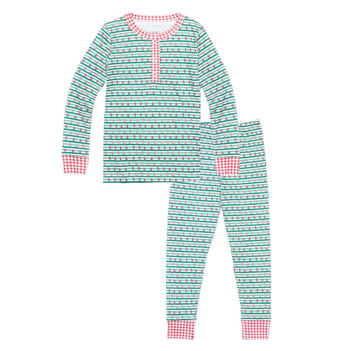 Balsam Stripe Two Piece Henley Kids Pajamas | Joy Street Kids LLC