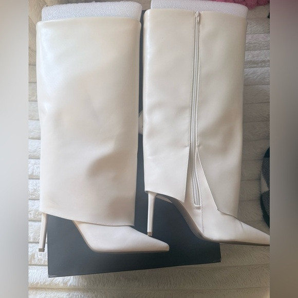INC International Concepts Cream Heeled Boots | Poshmark