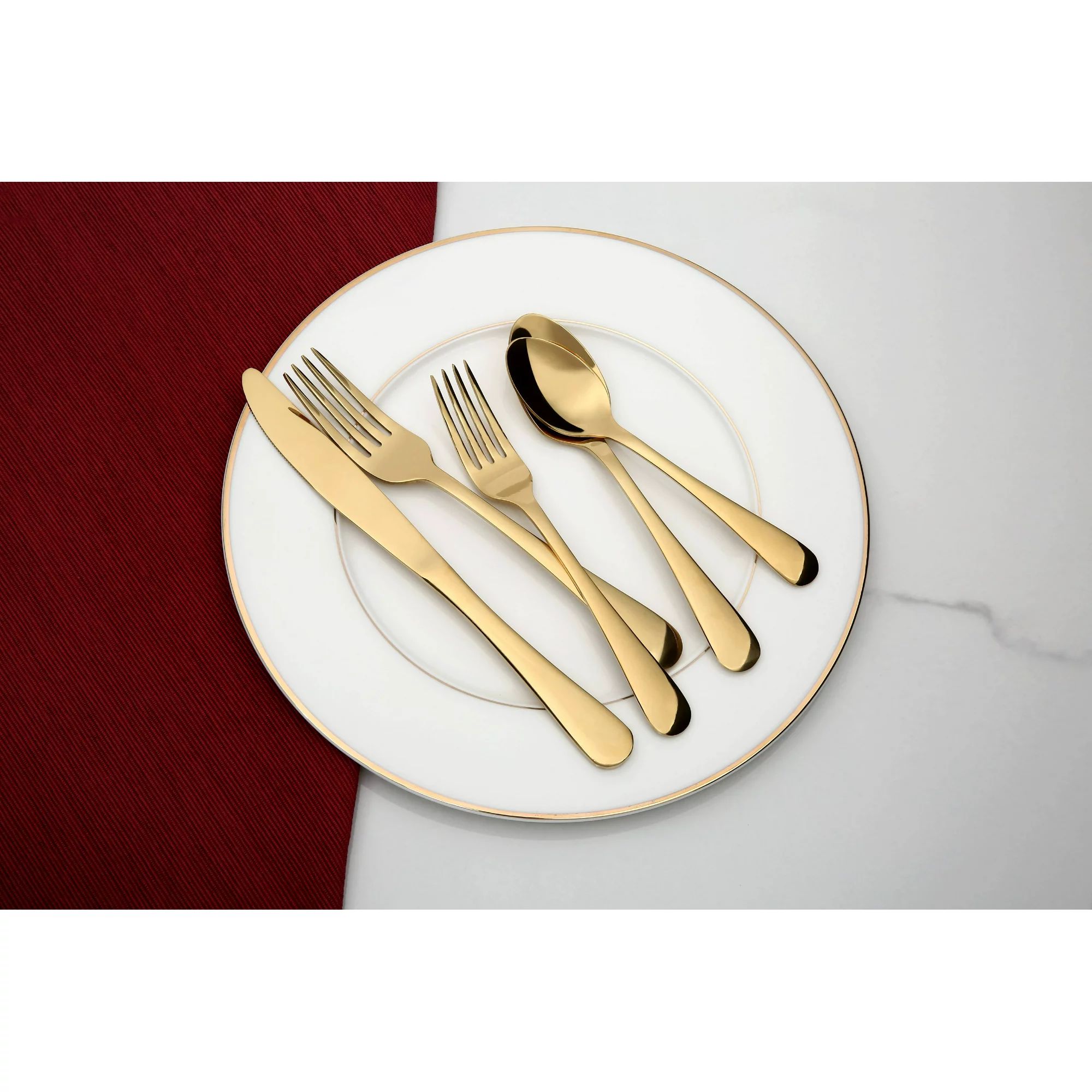 Better Homes & Gardens 20 Piece Arlo Flatware Set - Mirror Finish | Walmart (US)