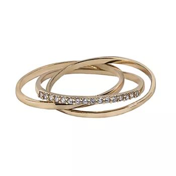 LC Lauren Conrad Gold Tone Interlocking Ring | Kohl's