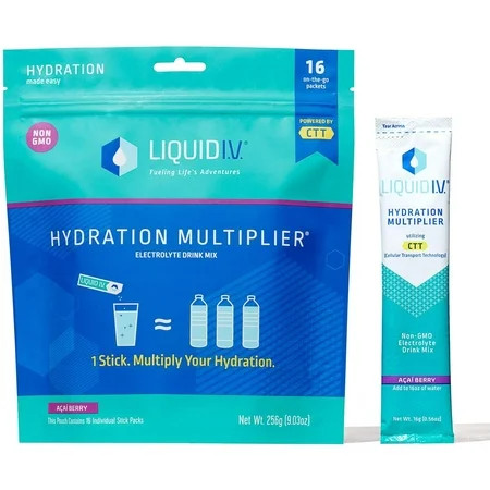Liquid I.V. Hydration Multiplier, Electrolyte Powder, Easy Open Packets, Supplement Drink Mix (Acai  | Walmart (US)