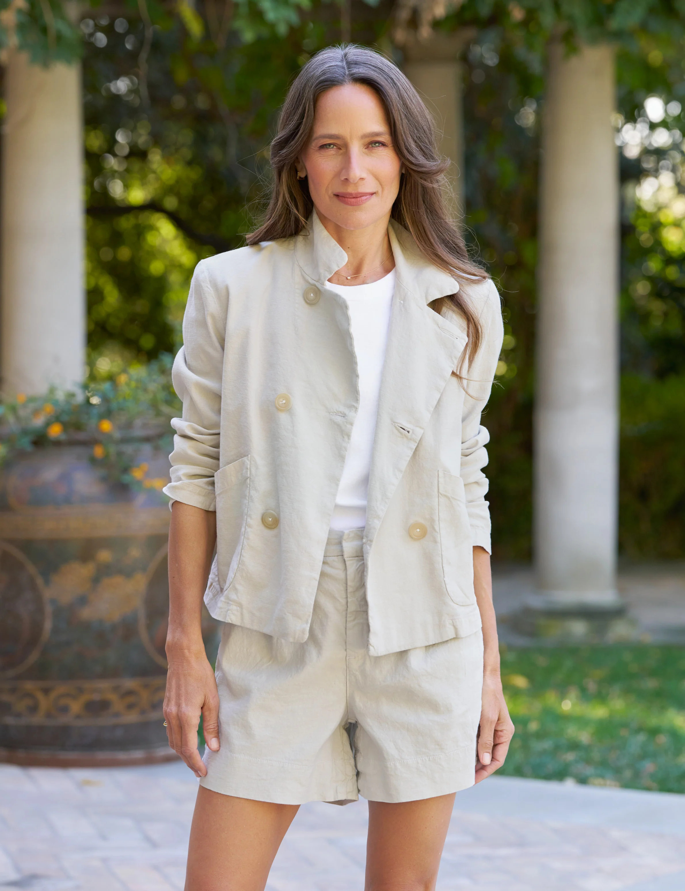 MINI BELFAST Cement, Italian Performance Linen | Frank & Eileen