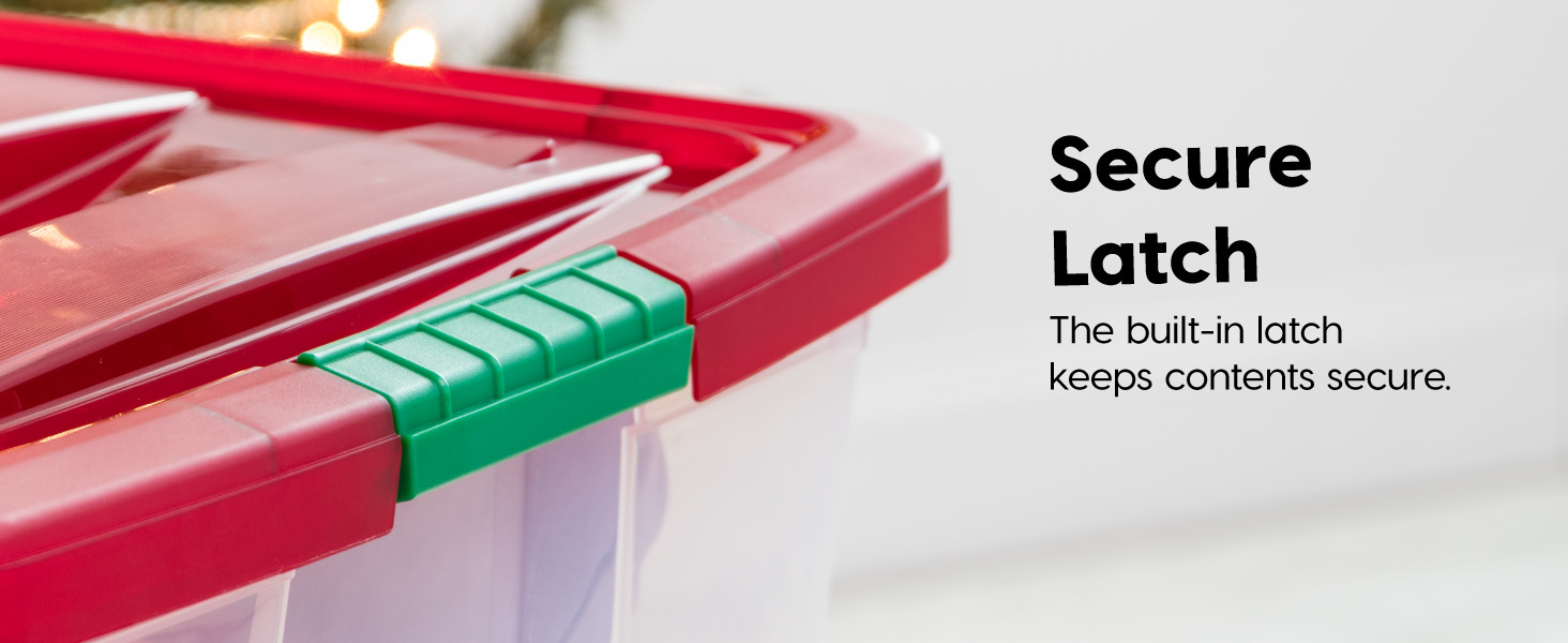 IRIS USA 94 Quart Stackable Holiday Plastic Storage Bins with Lids and Latching Buckles, 2 Pack, ... | Amazon (US)