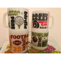 Vintage Milk Glass Sports Mugs/Milk Golf Mug/ Football Mug/Mod 1970S Glass/Bowling Mug/Glasbake Baseball Mug | Etsy (US)