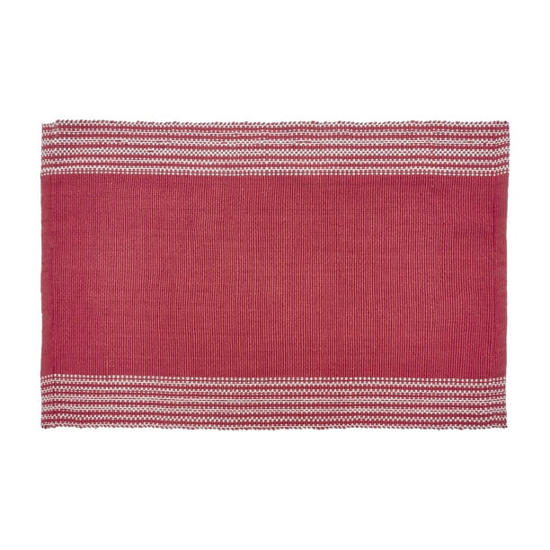 My Texas House Woven Red Stripe Layering Indoor/Outdoor Rug, 24" x 36" | Walmart (US)