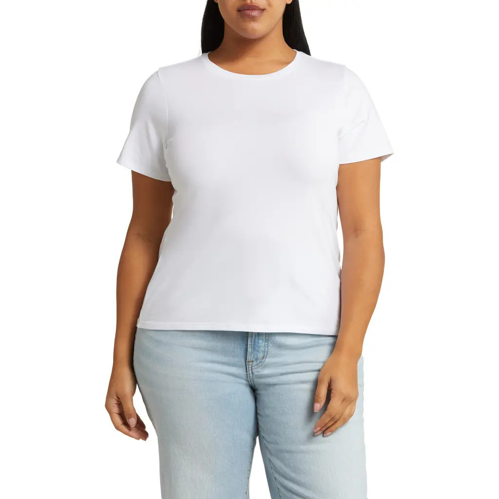 Nordstrom Crewneck T-Shirt in White at Nordstrom, Size 2 X | Nordstrom