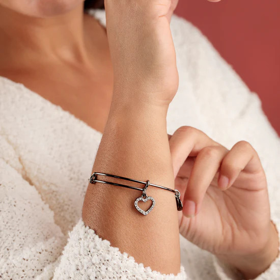 Pavé Heart Charm Bangle - Alex and Ani | Alex and Ani