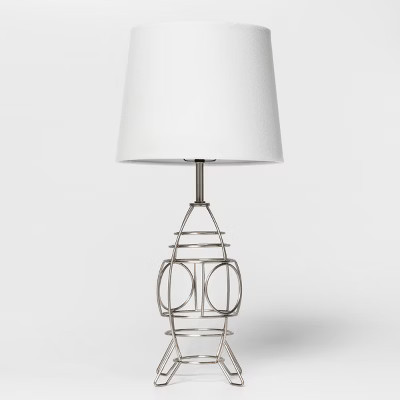 Space Ship Wire Table Lamp Silver - Pillowfort™ | Target