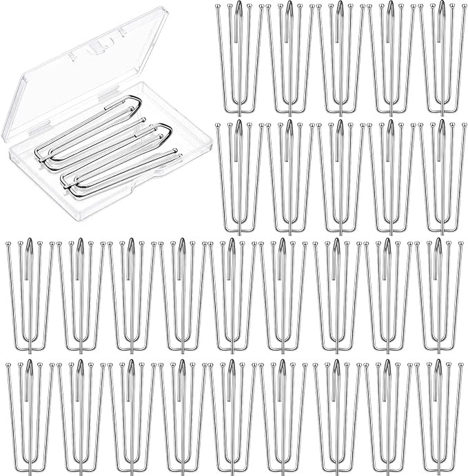 Stainless Steel Curtain Pleater Tape Hooks 4 Prongs Pinch Pleat Hook Clip Curtain Pleat Hook Plea... | Amazon (US)