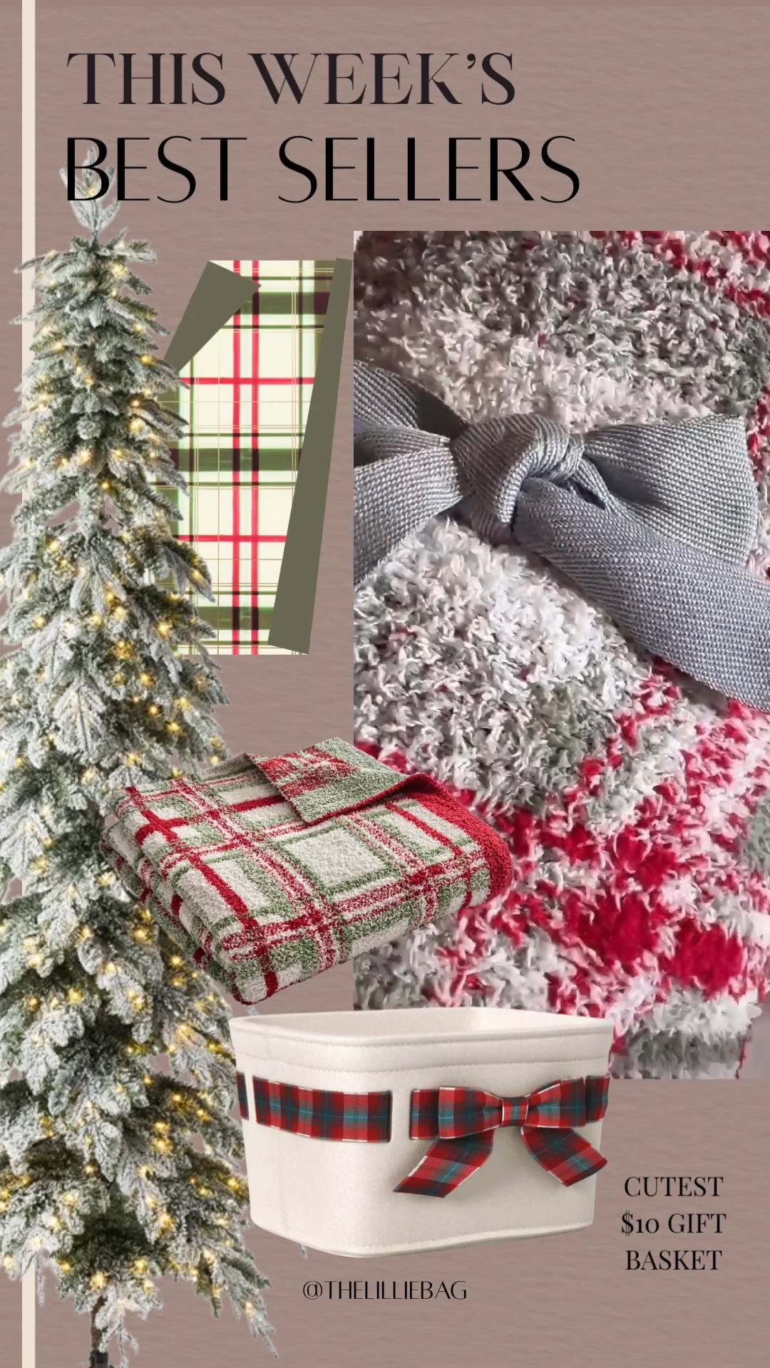 Best seller gift basket, my tree and blanket! 

Target $10 baskets finally online for you all! How cute are these with the plaid bow!? GREAT for gifts and selling FAST! 🎁 my store is sold out already but avail online! Xx! 

#LTKHoliday #LTKSeasonal #LTKGiftGuide