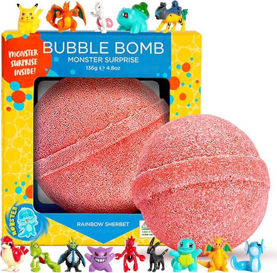 Monster Bath Bomb for Kids with Surprise Toys Inside (Gift Set) - Large Bubble Bath Bomb Stocking... | Amazon (US)