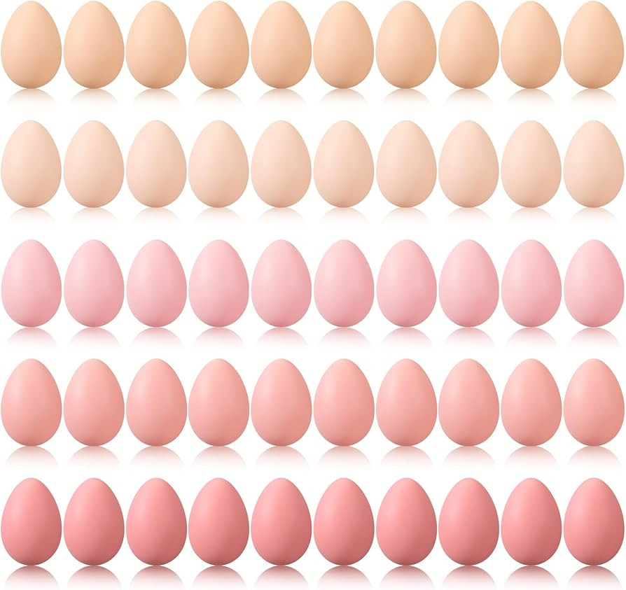 50 Pcs Plastic Easter Eggs Bulk for Easter Hunt 1.6 x 2.4 Inch Colorful Hanging Plastic Eggs for ... | Amazon (US)