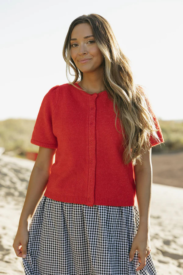 Effie Cardigan-Red | Love Olive Co