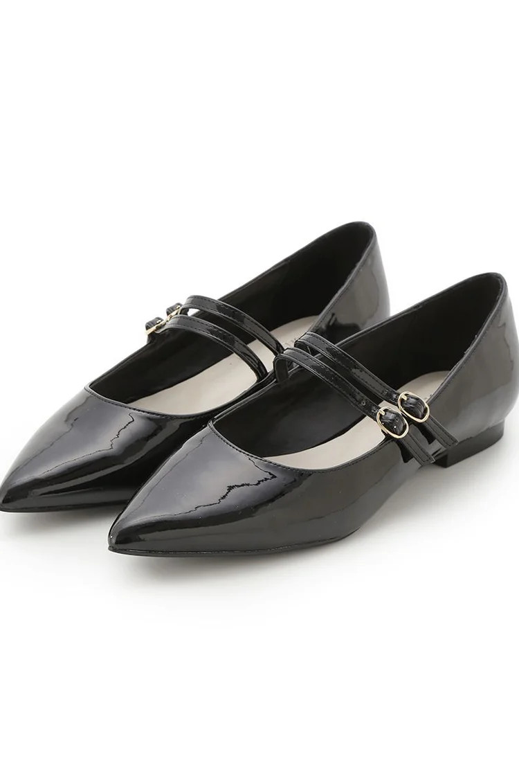 Mary Jane Classic Pointed Flats | Snidel