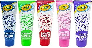 Crayola Bathtub Fingerpaint 5 Color Variety Pack, 3 Ounce Tubes (Bluetiful Blue, Screamin' Green,... | Amazon (US)