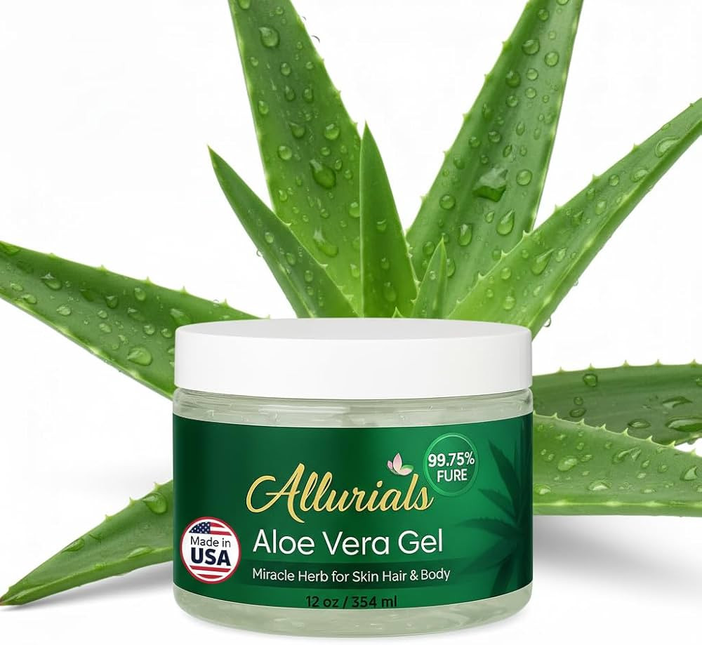 Allurials 99.75% Pure & Organic Aloe Vera Gel - Made in USA, Clinically tested & Dermatologist ap... | Amazon (US)