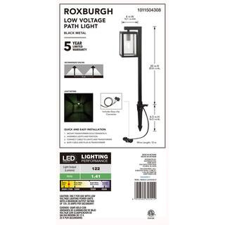 Hampton Bay Roxburgh Low Voltage Matte Black Hardwired Weather Resistant Clear Glass Path Light w... | The Home Depot