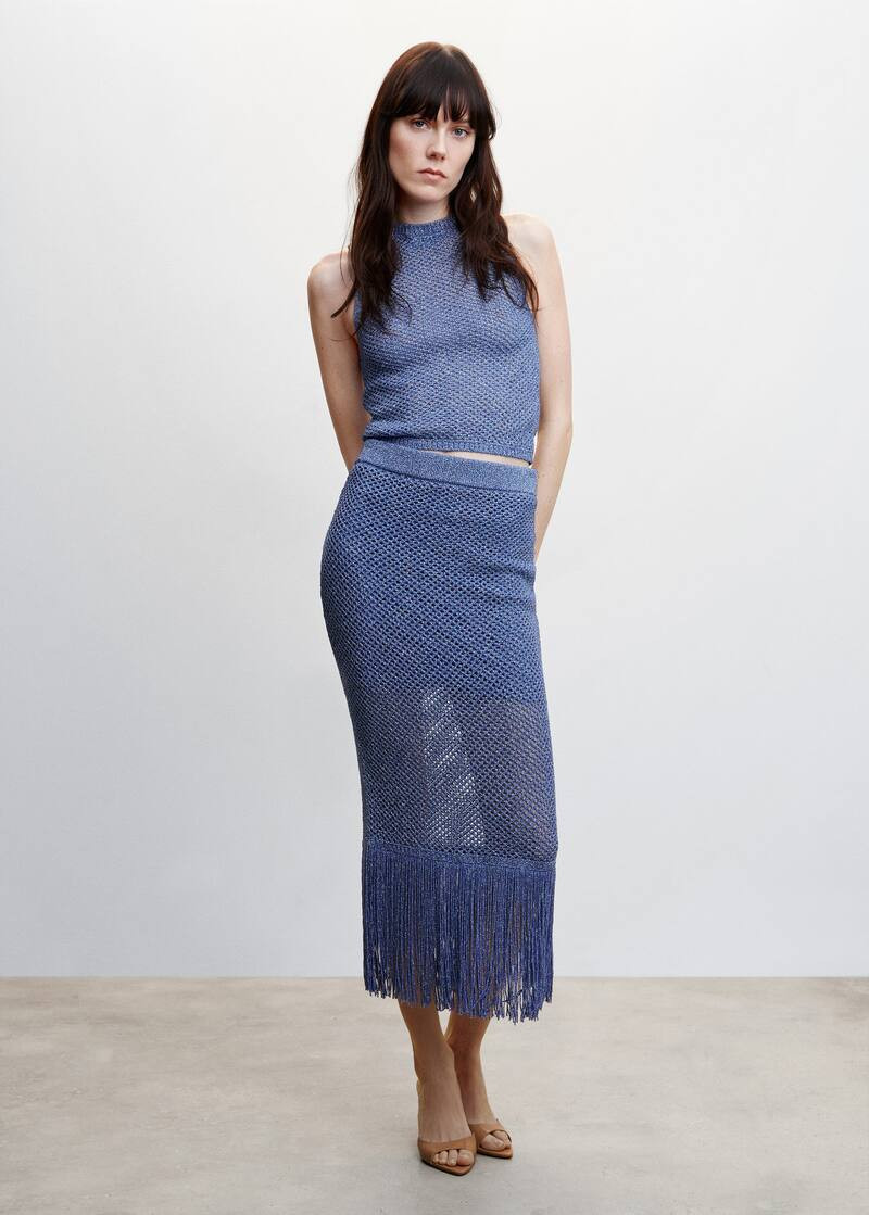 Metallic knit top -  Women | Mango USA | MANGO (US)