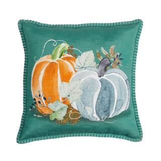 Home Accents Holiday 18 in. Watercolor Pumpkins Decorative Harvest Square Pillow-21AR73364 - The ... | The Home Depot