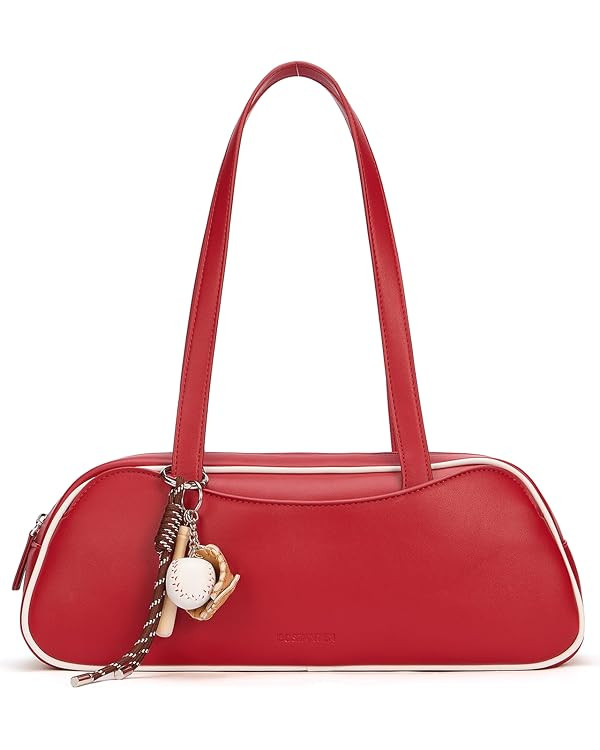 BOSTANTEN Shoulder Bag for Women Trendy Vegan Leather Handbags Daily Purse with Baseball Charm | Amazon (US)
