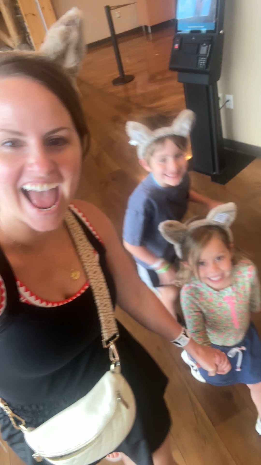 Great wolf lodge weekend- easy outfits for exploring! Swimsuits & quick dry coverups for the win. Wearing my romper that has a skort attached with swimsuit under it, and ofounce my go to crossbody bag. Perfect size for phone, chapstick, cards, keys, etc! 

#LTKFamily #LTKKids #LTKSwim