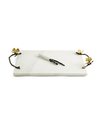 Michael Aram Butterfly Ginkgo White Cheeseboard & Knife Set - Macy's | Macy's