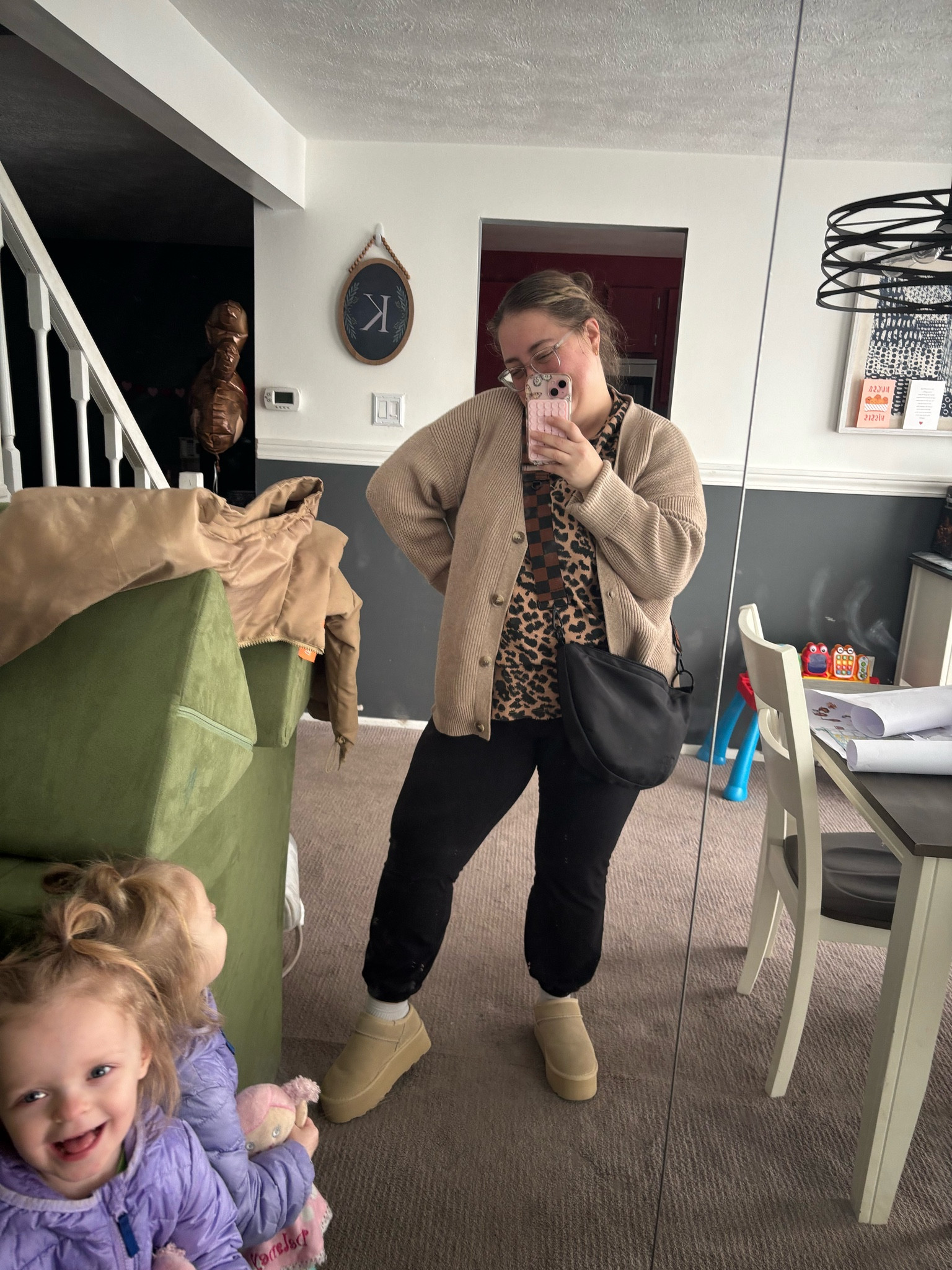 Not my toddler always being my hype girl hehe SAHM fit of the day mostly aerie and amazon! Bag is from City Mouse!! 

#LTKPlusSize #LTKMostLoved #LTKMidsize