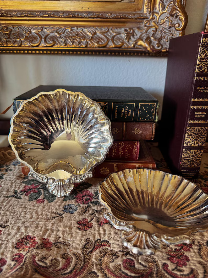 Vintage Silver Plated Scallop Shell Trinket Dish | Accent Decor - Etsy | Etsy (US)