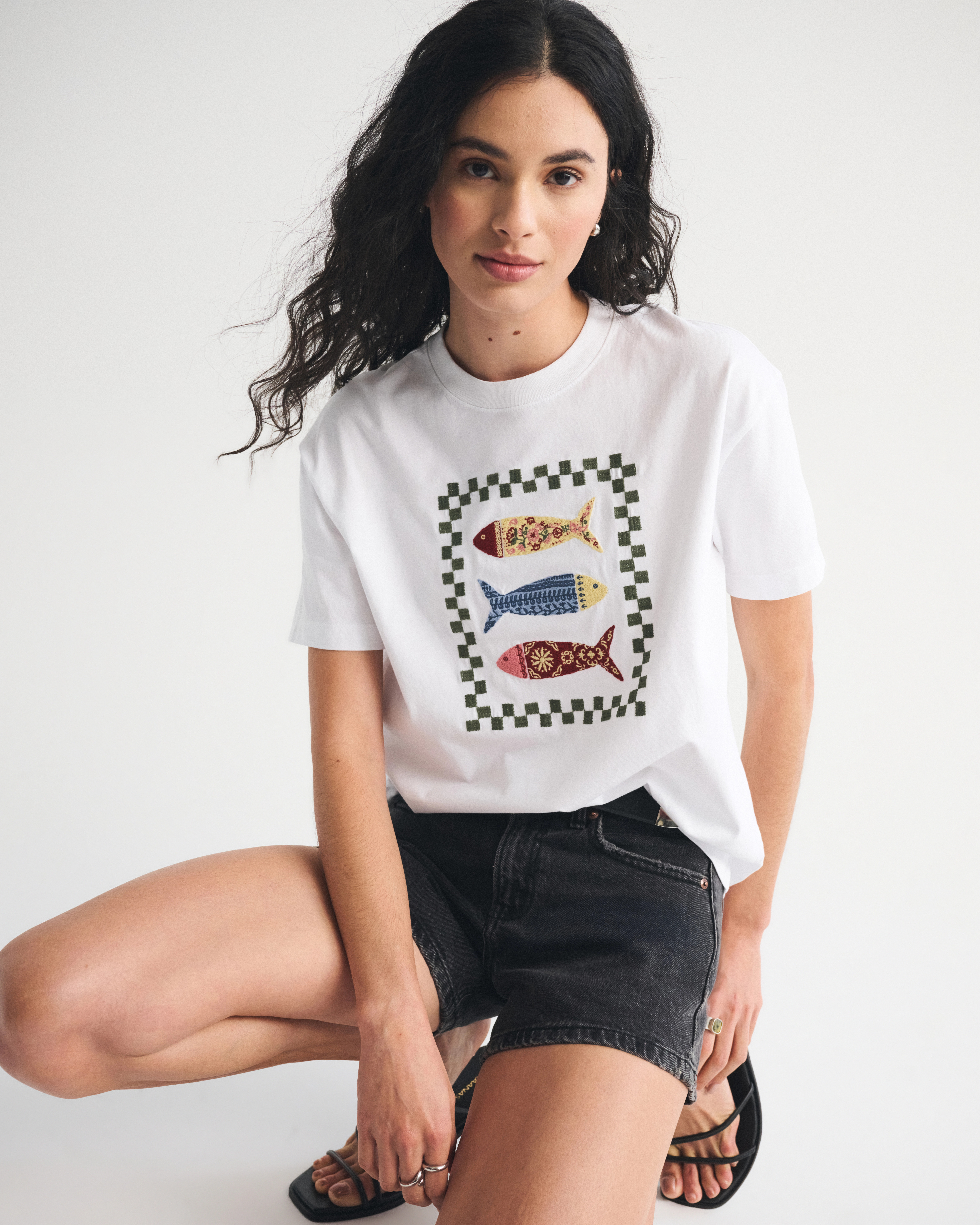 Oversized Coastal Fish Graphic Tee | Abercrombie & Fitch (US)