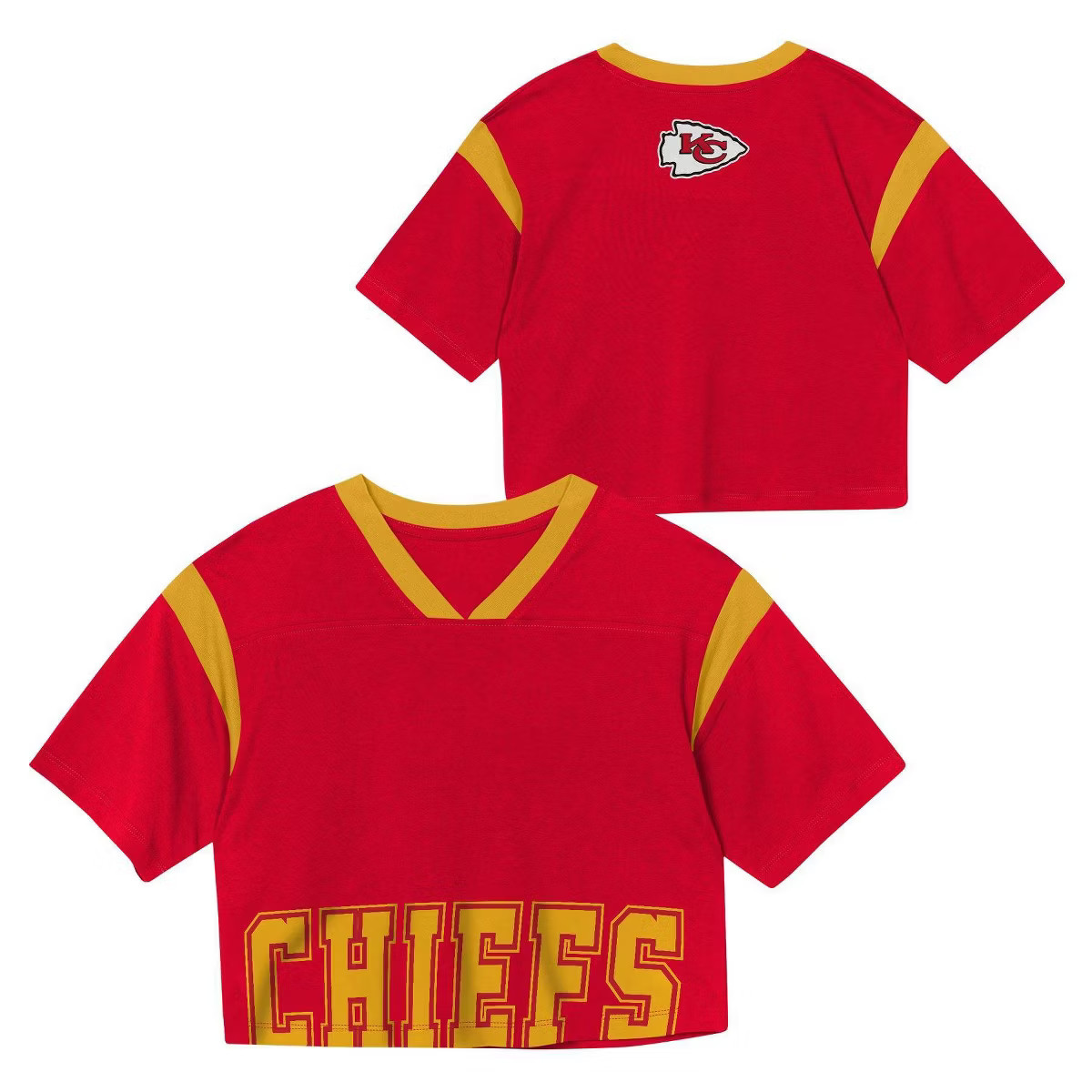 NFL Kansas City Chiefs Women's Short Sleeve Fashion Crop Jersey | Target