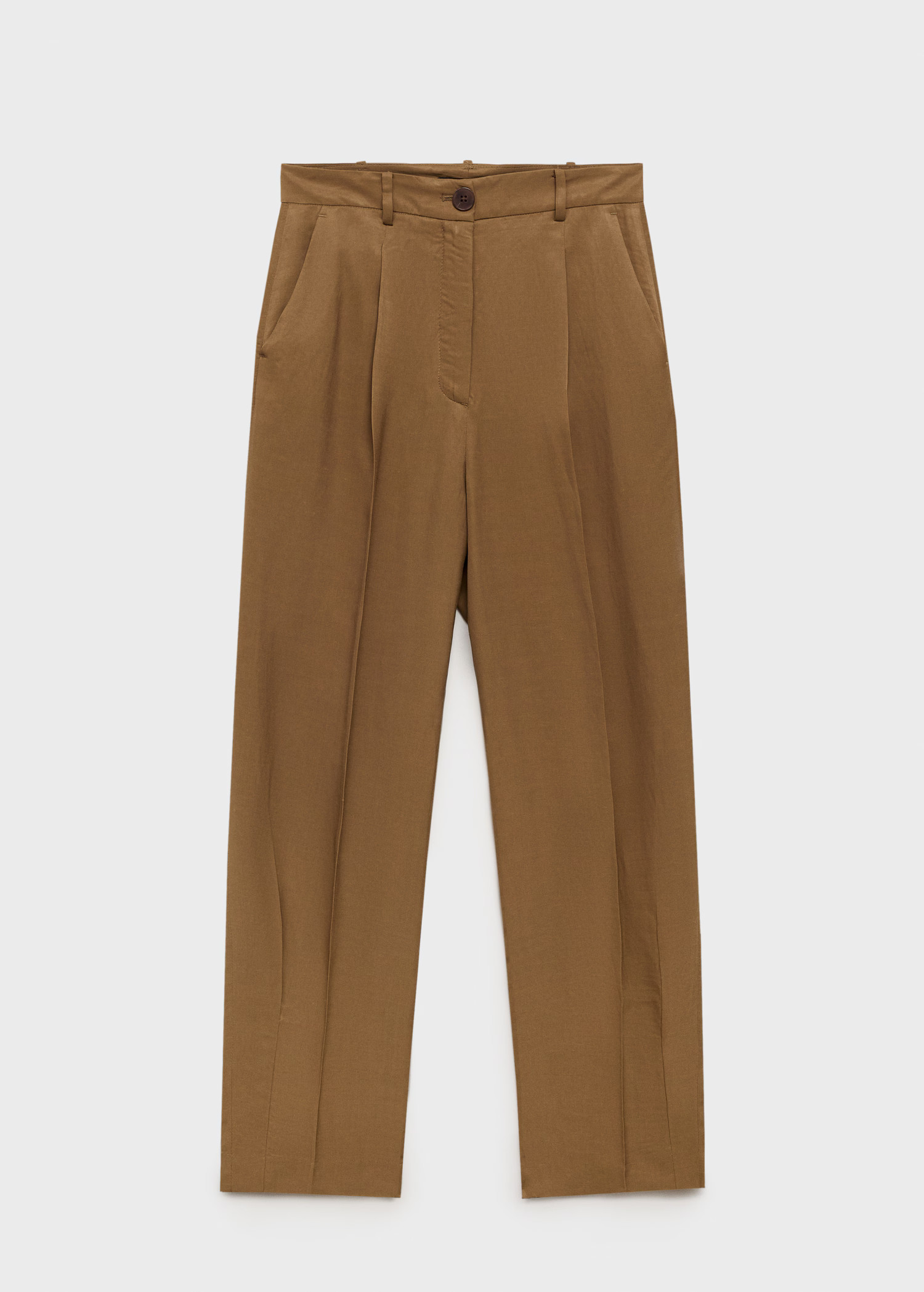 Linen-blend pleated trousers - Women | MANGO United Kingdom | MANGO (UK)