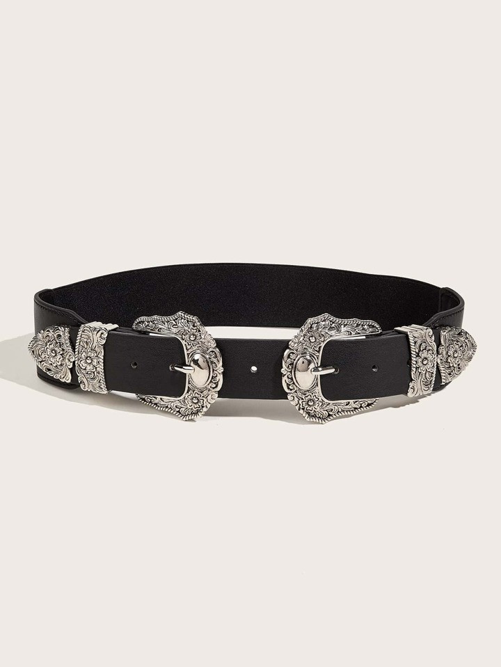 Boho 1pc Women's Western Cowgirl Style Elastic Double-Breasted Waistband Belt For Daily Wear Hall... | SHEIN