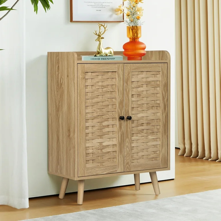 Giratree Shoe Cabinet with Doors, Entryway Shoe Storage Cabinet with Adjustable Shelves, 4-Tier, ... | Walmart (US)