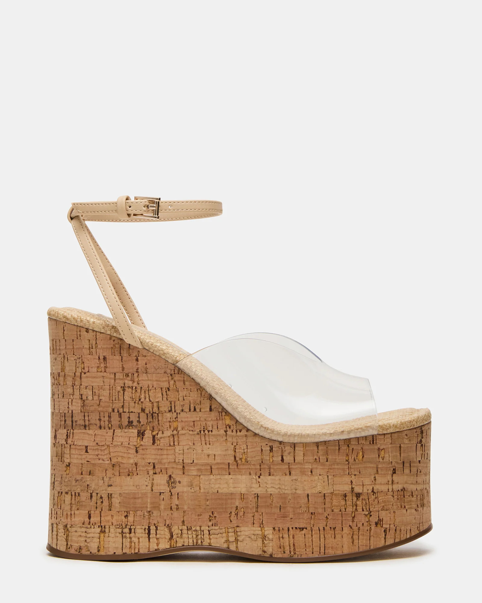 SINAI Clear Square-Toe Platform Wedge Strappy Women's Sandal | Steve Madden (US)