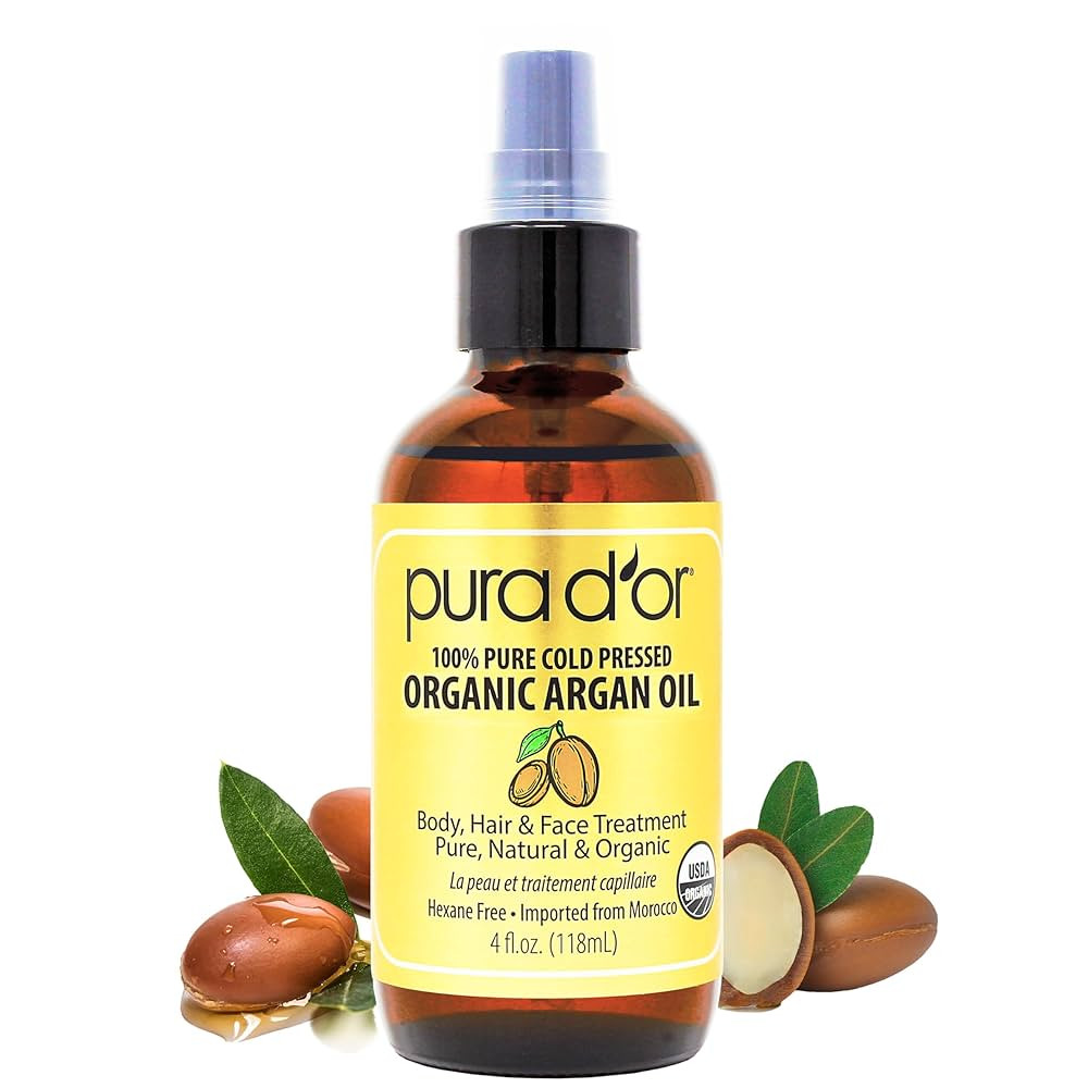 PURA D'OR 4 Oz ORGANIC Moroccan Argan Oil - USDA Certified 100% Pure & Cold Pressed Virgin Premiu... | Amazon (US)