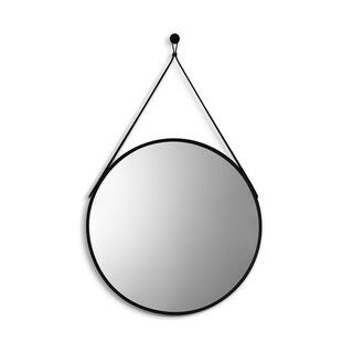 Epoca 28 in. W x 28 in. H Small Round Aluminum Framed Wall Bathroom Vanity Mirror in Matt Black | The Home Depot