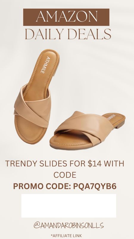 Amazon Daily Deals 
Trendy slides 

#LTKfindsunder50 #LTKshoecrush #LTKsalealert