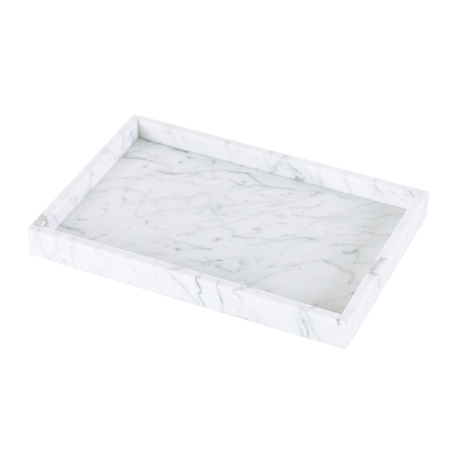 JESSILIN HOME Marble Tray for Vanity, Rectangle Luxury Bathroom Tray, Perfume Candles Ring Jewelr... | Amazon (US)