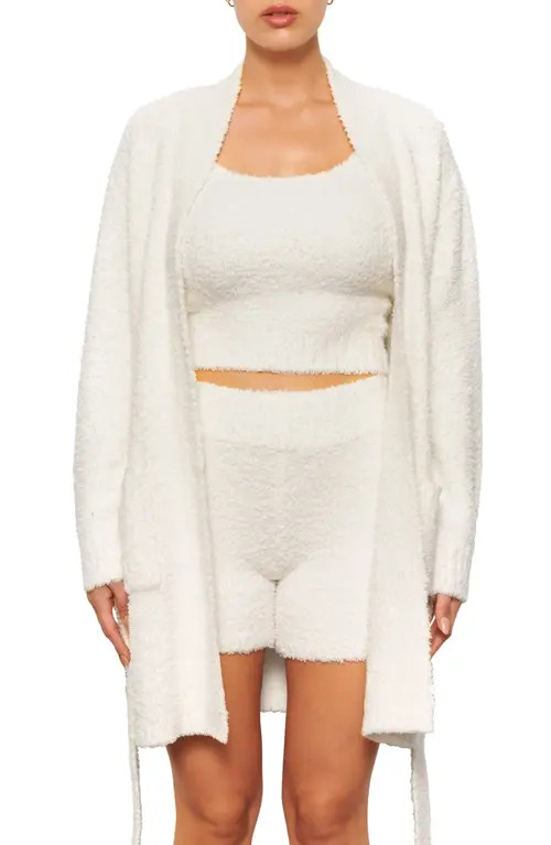 SKIMS Cozy Short Robe in Bone at Nordstrom, Size Xx-Small | Nordstrom